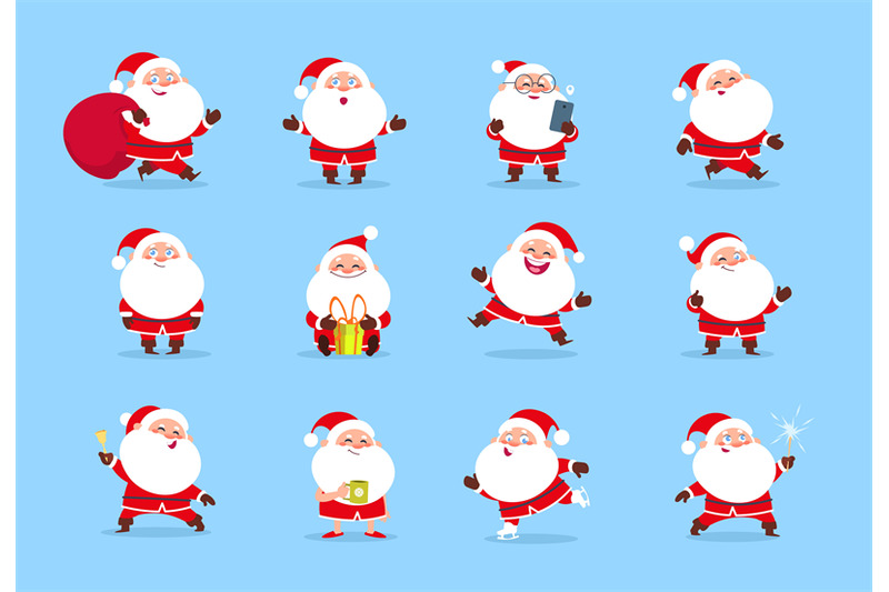 santa-claus-cartoon-christmas-fun-character-set-for-winter-holiday-gr