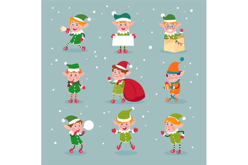 elf-cartoon-santa-claus-helpers-dwarf-christmas-vector-fun-elves-cha