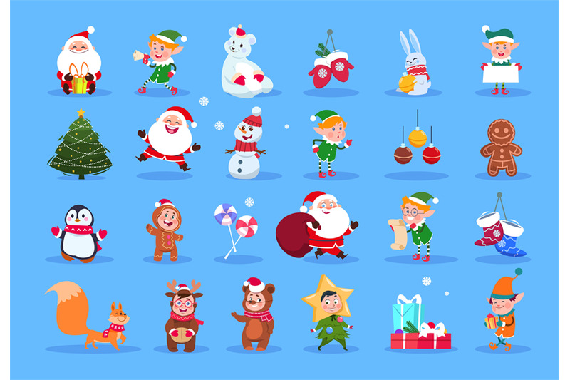 winter-characters-cartoon-santa-elves-and-winter-christmas-animals