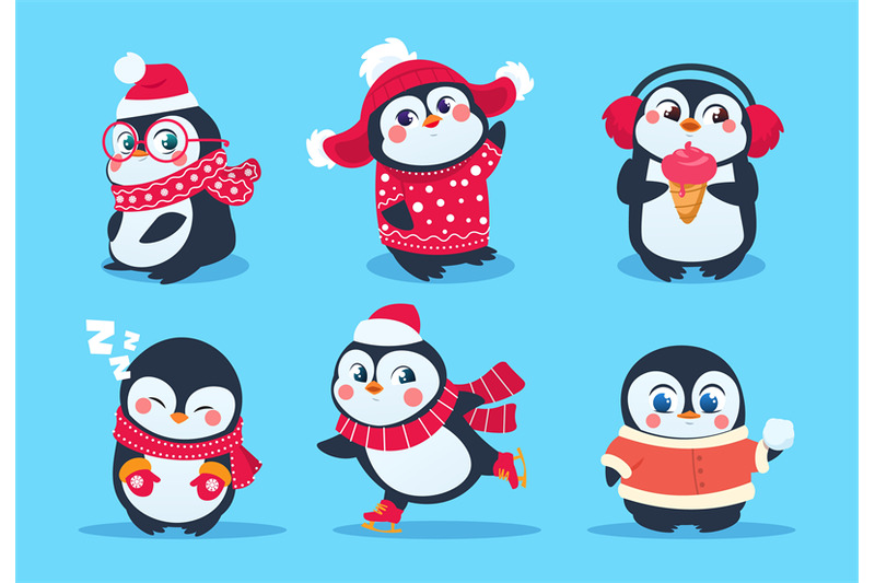 penguins-christmas-penguin-characters-in-winter-clothes-xmas-holiday