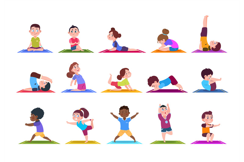 yoga-kids-cartoon-children-doing-yoga-sporting-girls-and-boys-in-gym
