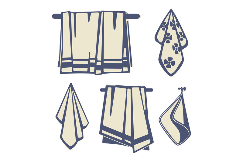 bathrooms-textile-towels-icons-vector-of-set