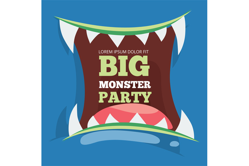 big-monster-party-banner-with-vector-monster
