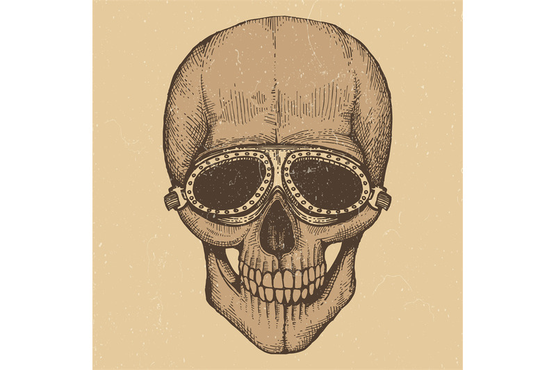 biker-style-hand-drawn-human-skull-with-motorcycles