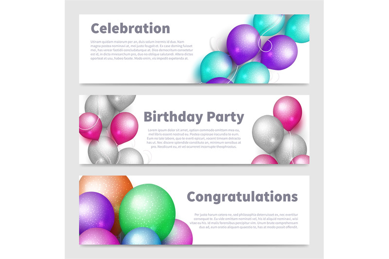birthday-party-banners-with-celebration-realistic-balloons-vector-set