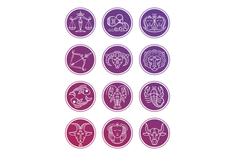 colorful-zodiac-vector-astrology-line-icons-isolated-on-white