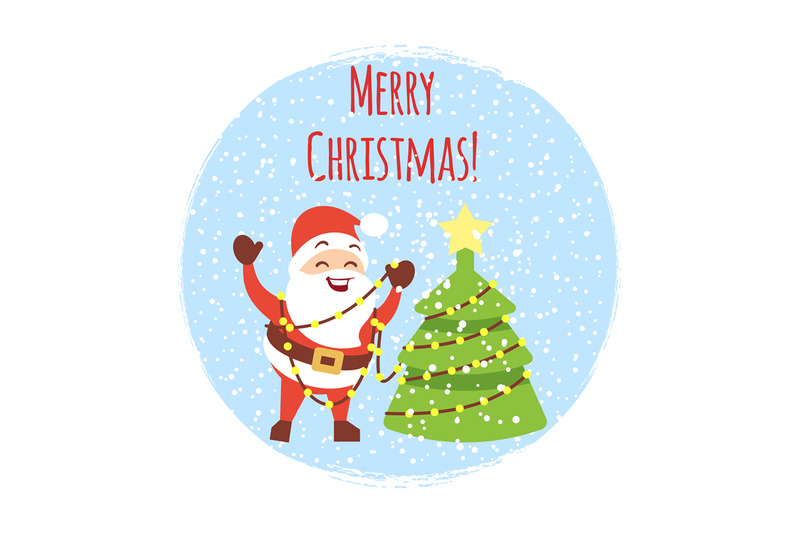 cute-cartoon-santa-with-christmas-tree-and-snowfall-cartoon-christmas