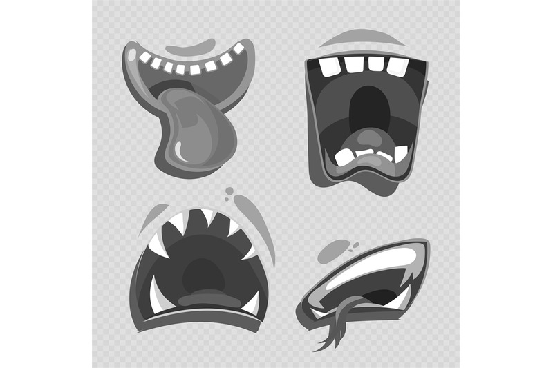 grey-monster-mouths-vector-isolated-on-transparent-background