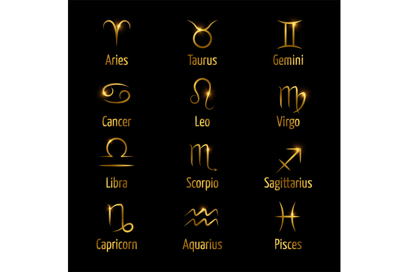 hand-drawn-zodiac-vector-symbols-shine-gold-effect