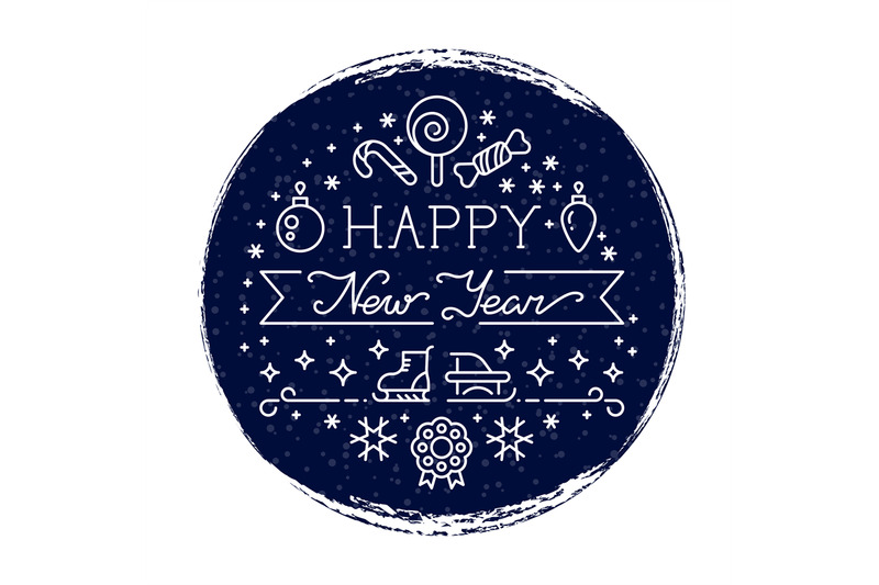 happy-new-year-grunge-banner-with-snowfall-and-line-icons