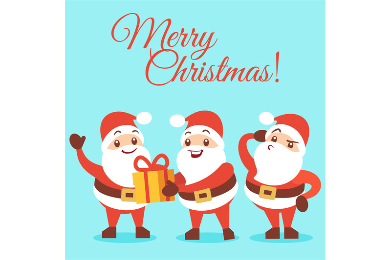 merry-christmas-background-with-emotional-santa-cartoon-characters