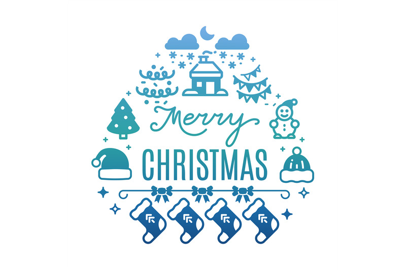 merry-christmas-colorful-banner-with-festive-icons-silhouette