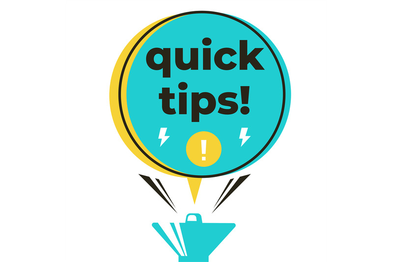 quick-tips-megaphone-label-vector-design-flat