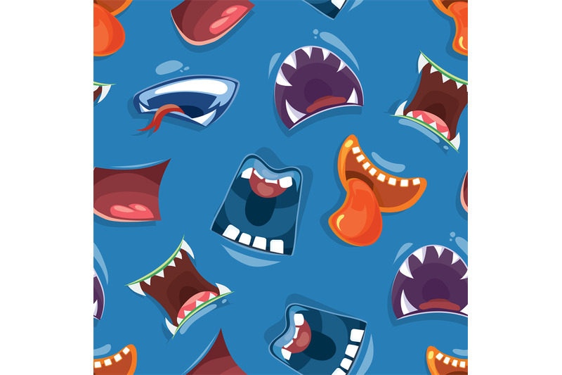 seamless-pattern-with-color-cartoon-monster-mouths