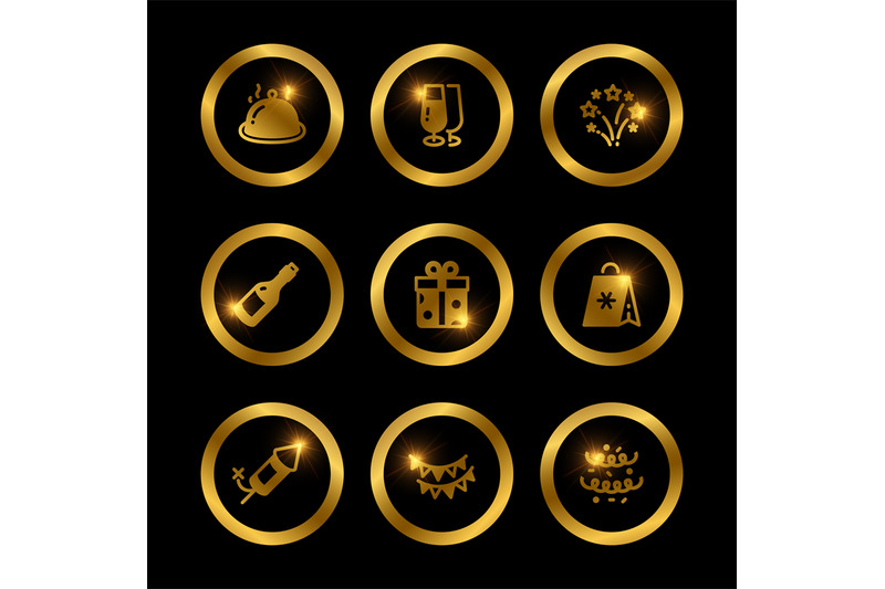 shine-gold-festive-icons-vector-of-collection