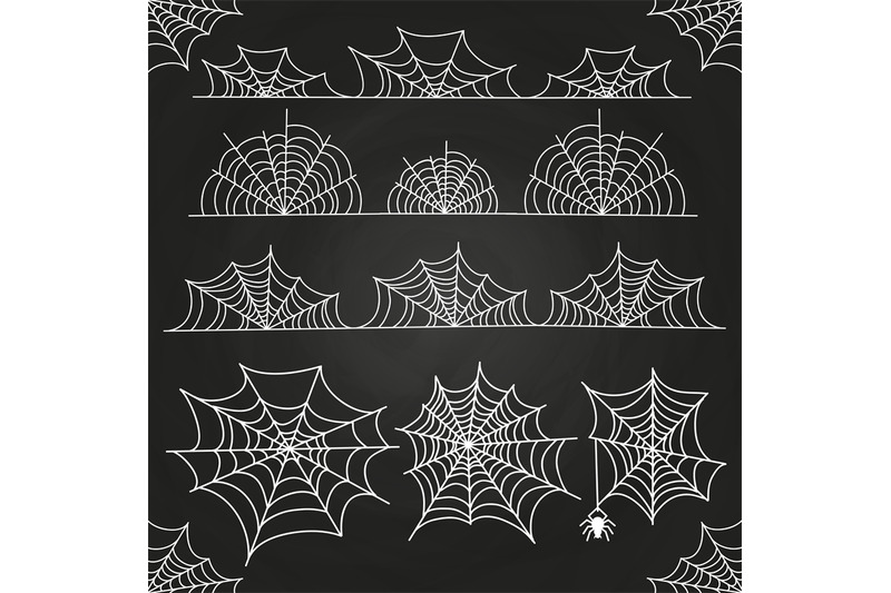 white-spider-web-on-chalkboard-backdrop-halloween-borders-and-decor