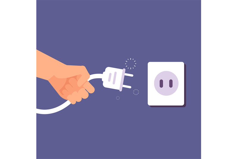 disconnected-plug-connection-or-disconnection-of-electricity-with-wir
