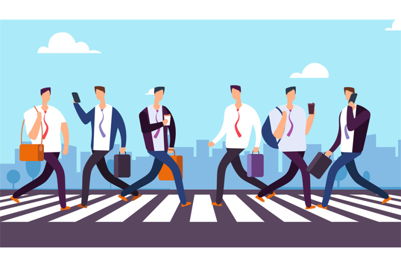 people-on-crosswalk-businessmen-walking-city-street-business-vector