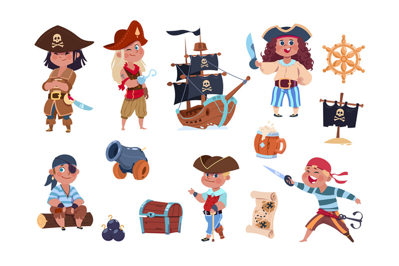 cartoon-pirates-funny-pirate-captain-and-sailor-characters-ship-trea