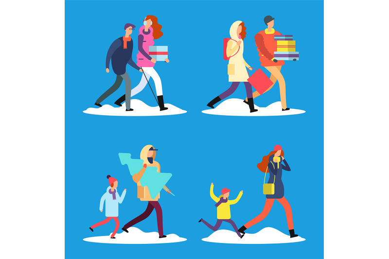 cartoon-people-walking-on-winter-snow-street