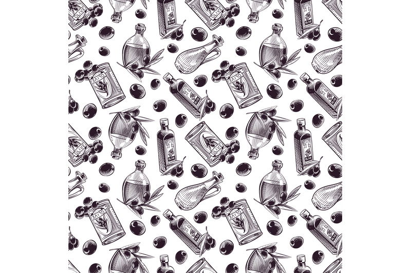 hand-drawn-seamless-pattern-olive-oil-vector