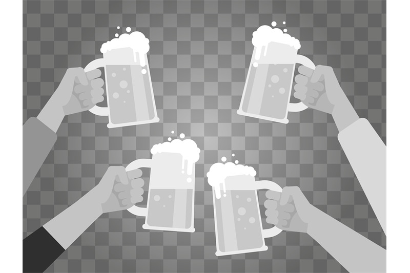 hands-holding-beer-glasses-isolated-on-background