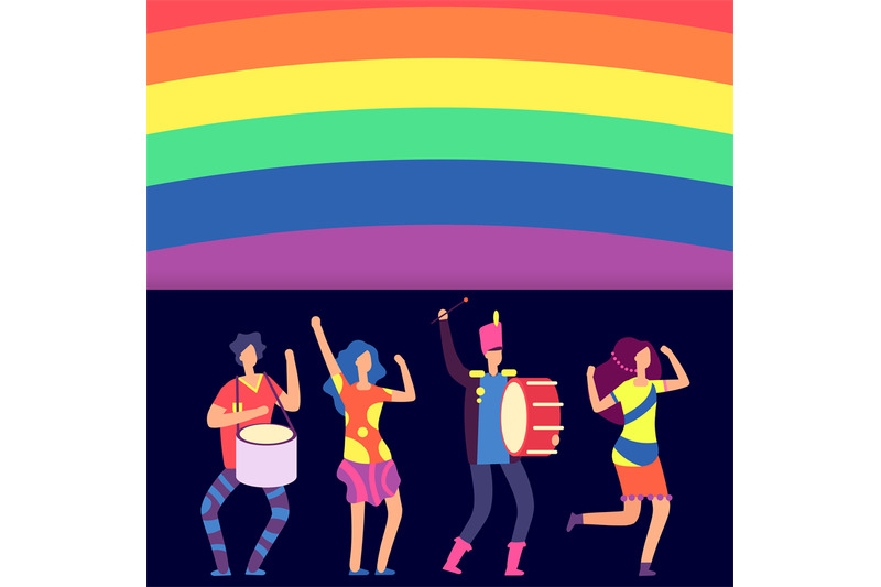 lgbt-banner-rainbow-and-cartoon-character-people