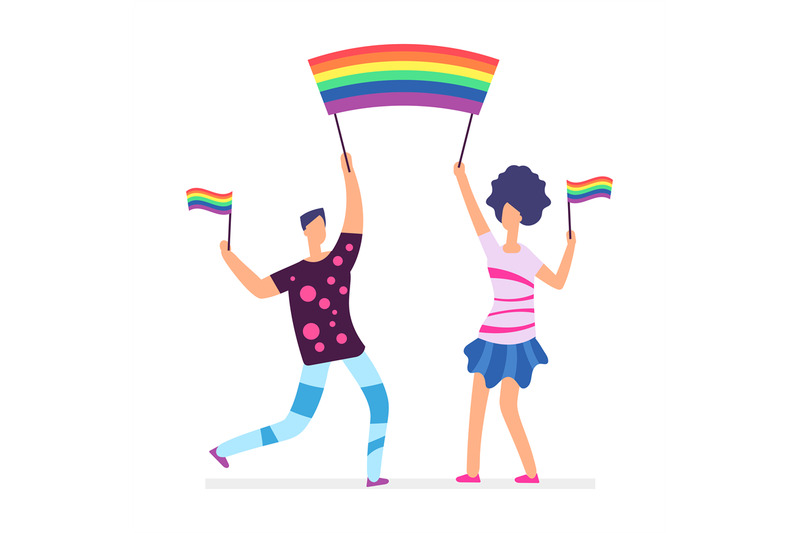 lgbt-parade-people-holding-rainbow-flags-man-and-woman-vector-charac