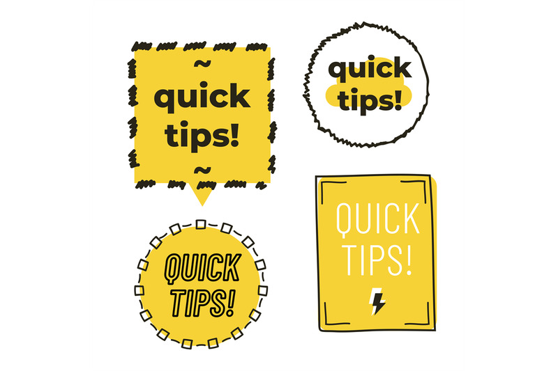 quick-tips-set-isolated-on-white-background