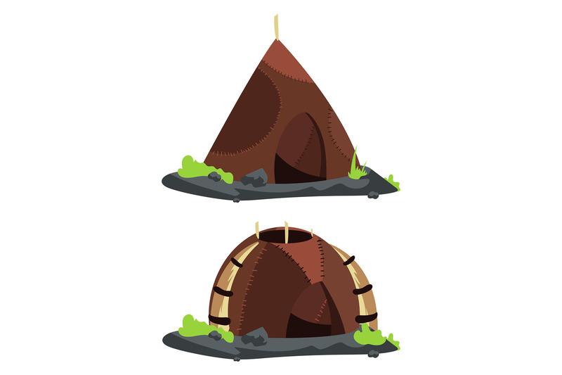 stone-age-style-homes-cartoon-vector-illustration