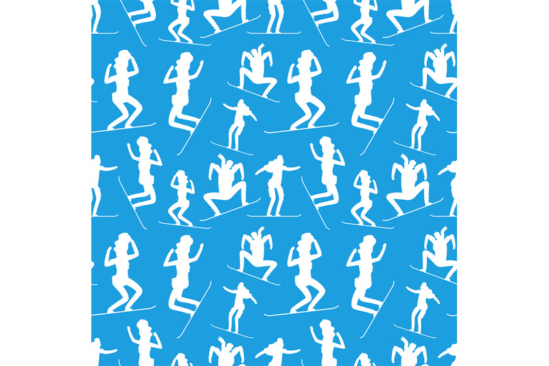 white-silhouettes-of-snowboarding-people-seamless-pattern