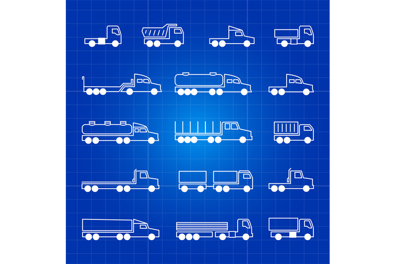 white-truck-line-icons-transportation-vector-outline-isolated-symbols