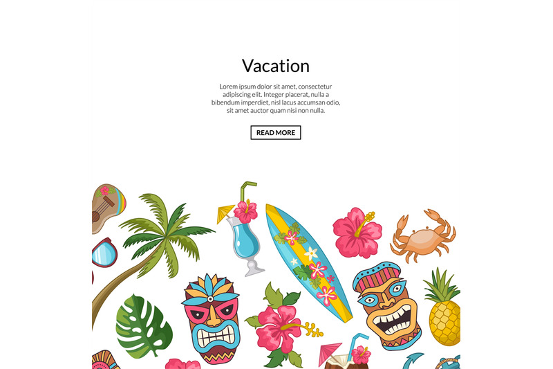 vector-cartoon-summer-travel-elements-background-illustration