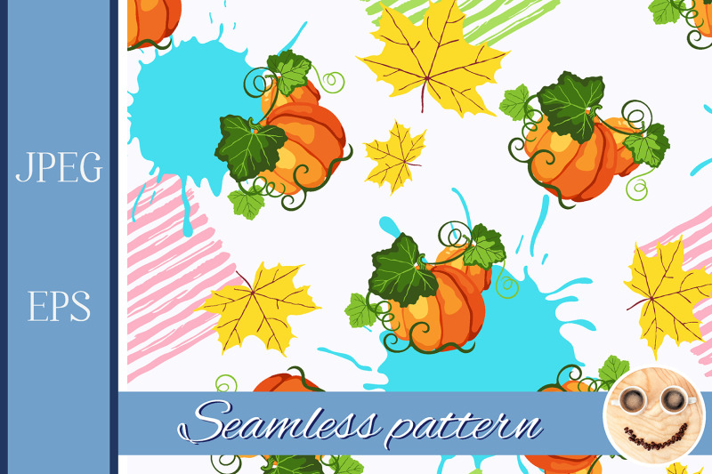 seamless-pattern-witn-pumpkin-paint-splash-and-fall-leaves