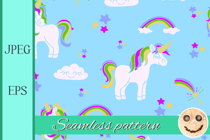 unicorns-on-the-blue-seamless-pattern