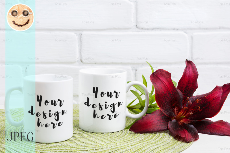 two-coffee-mug-mockup-with-maroon-lily