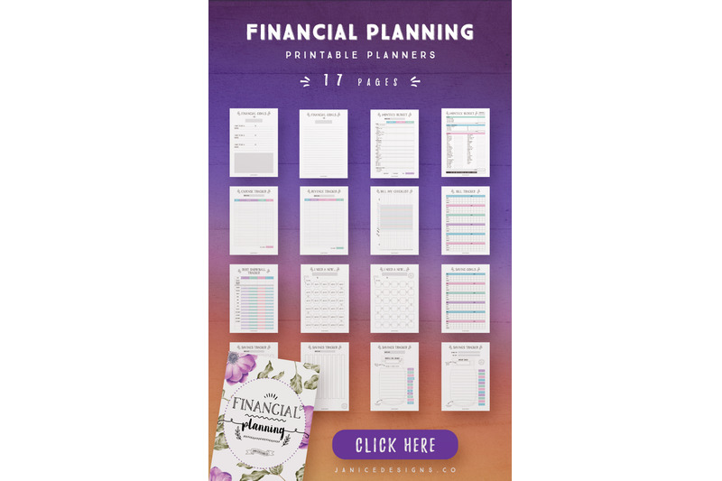 financial-planning-printables-17-pages