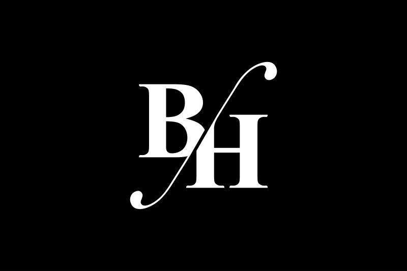 BH Monogram Logo Design By Vectorseller | TheHungryJPEG.com