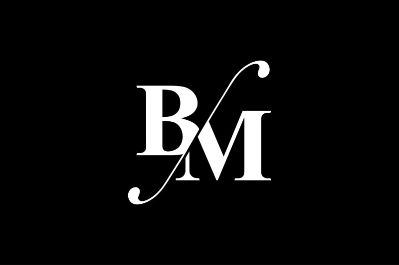 BM Monogram Logo Design By Vectorseller | TheHungryJPEG.com