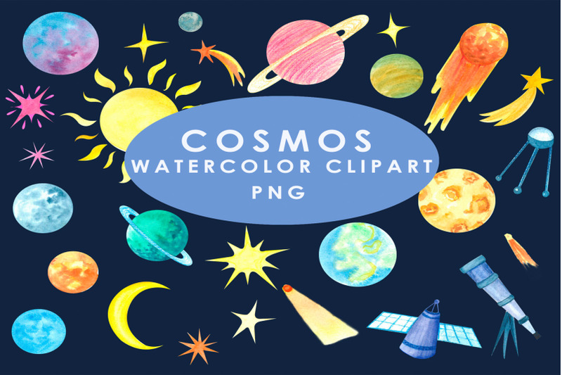 cosmos-watercolor-clipart