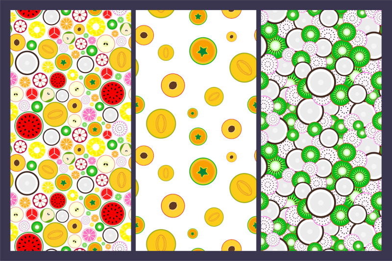 set-of-colorful-fruits-patterns