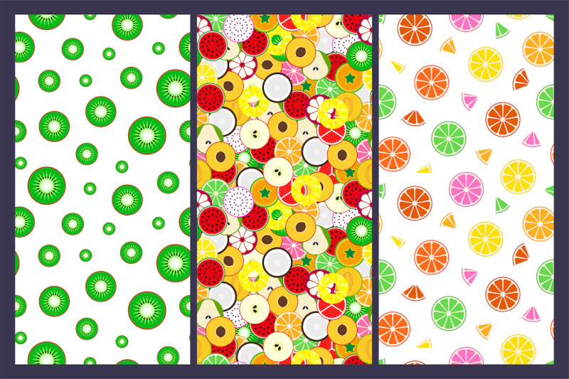 set-of-colorful-fruits-patterns