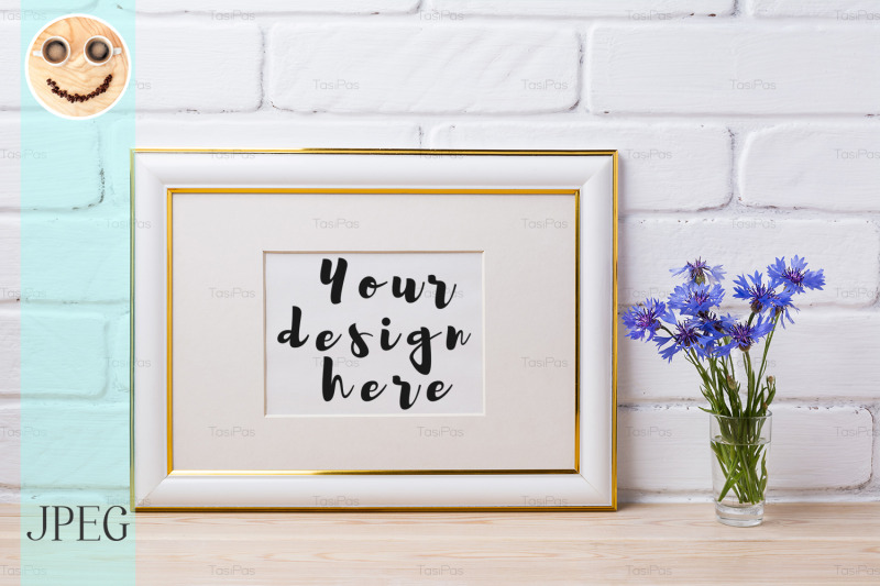 gold-decorated-frame-mockup-with-cornflower