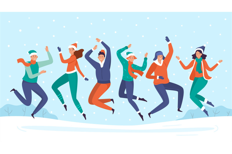 people-jump-in-snow-group-of-friends-enjoy-snowfall-happy-winter-hol