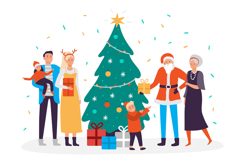 happy-family-decorates-christmas-tree-holiday-decorations-and-xmas-ga