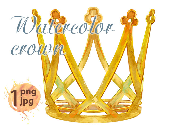 watercolor-golden-crown-princess
