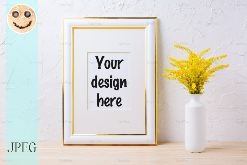 gold-decorated-frame-mockup-with-ornamental-yellow-flowering-grass-in