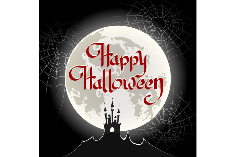 happy-halloween-poster-drawn-in-retro-style-vector-illustration