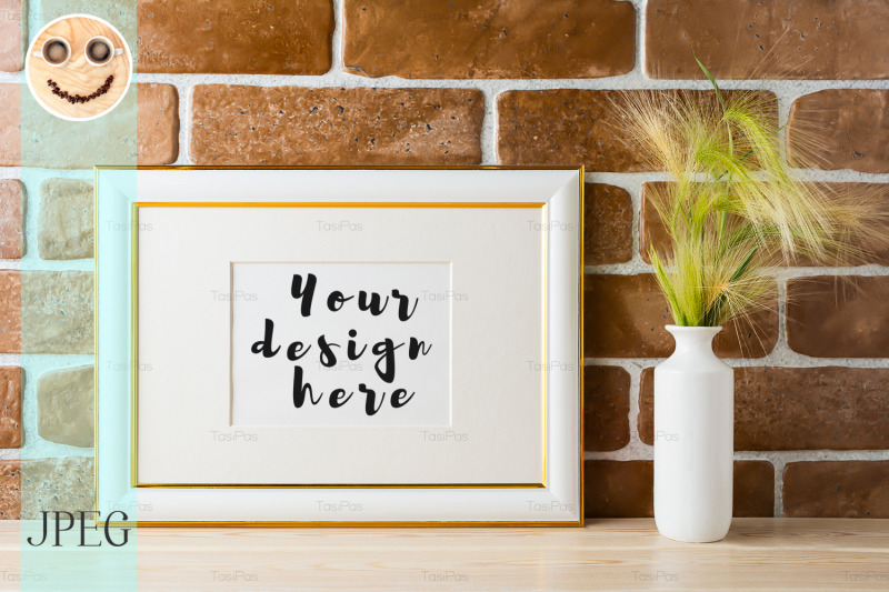 gold-decorated-landscape-frame-mockup-with-ornamental-grass-in-styled