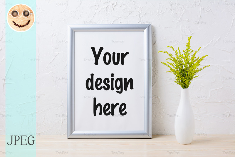 silver-frame-mockup-with-ornamental-grass-in-exquisite-vase